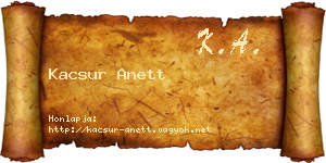 Kacsur Anett névjegykártya